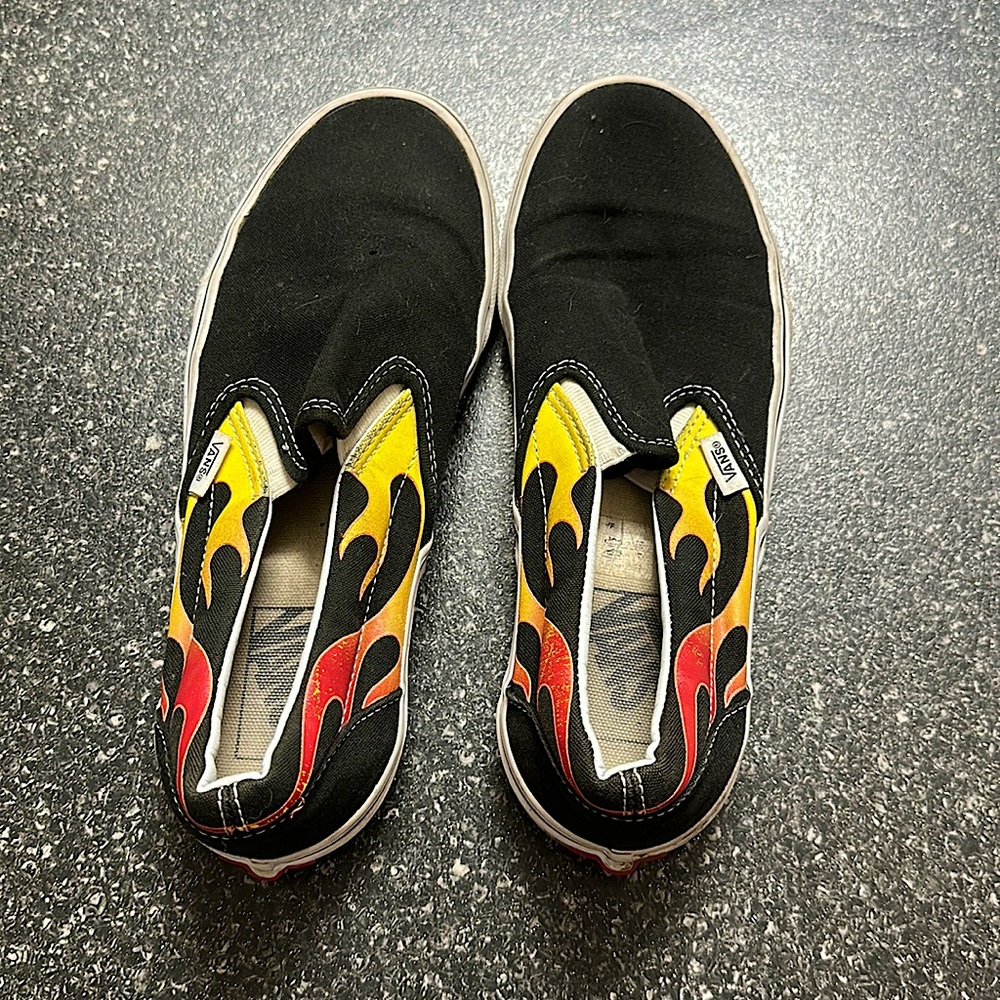 Flame slip on vans